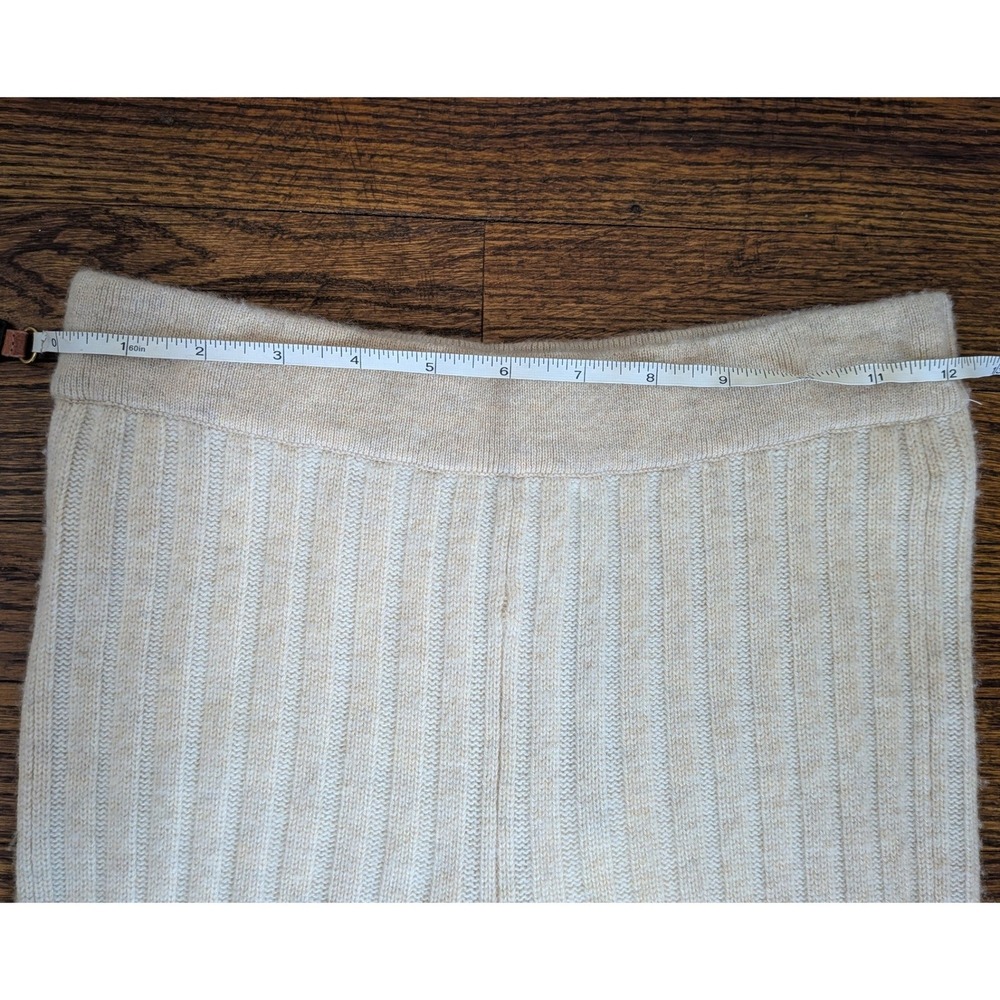 NAADAM Wool Cashmere Ribbed Flare Button Detail Pants Oatmeal Tan Size XS NWT - Picture 8 of 11